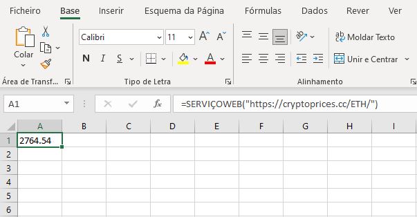 How to get ETHEREUM (ETH) price in Microsoft Excel