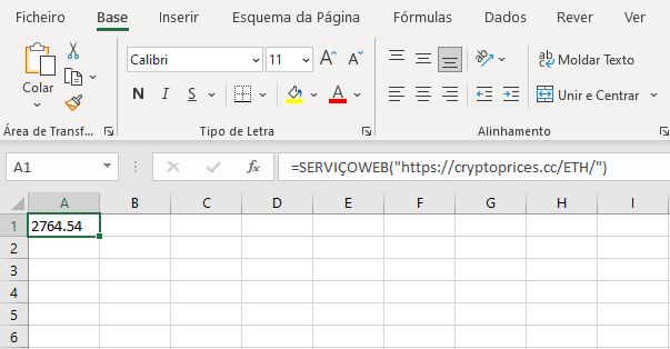 insert crypto price into excel